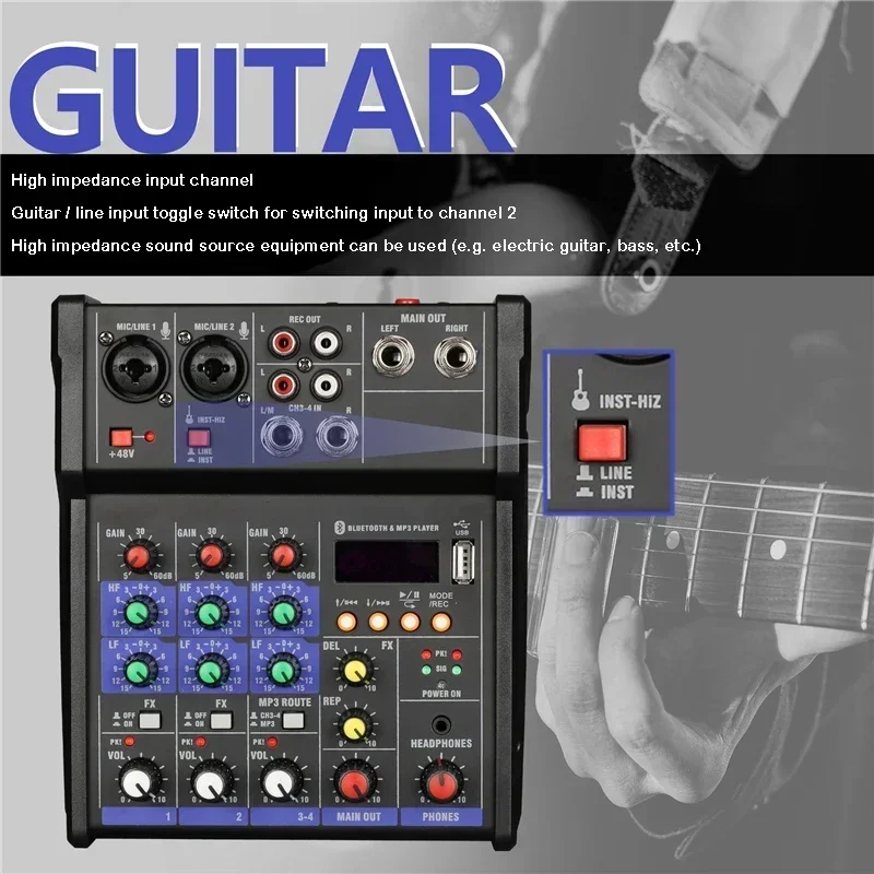 4 Channel USB Audio Mixer with - Audio Music Dj review and price